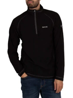 Regatta Montes Lightweight Half Zip Mini Stripe Sweatshirt - Black