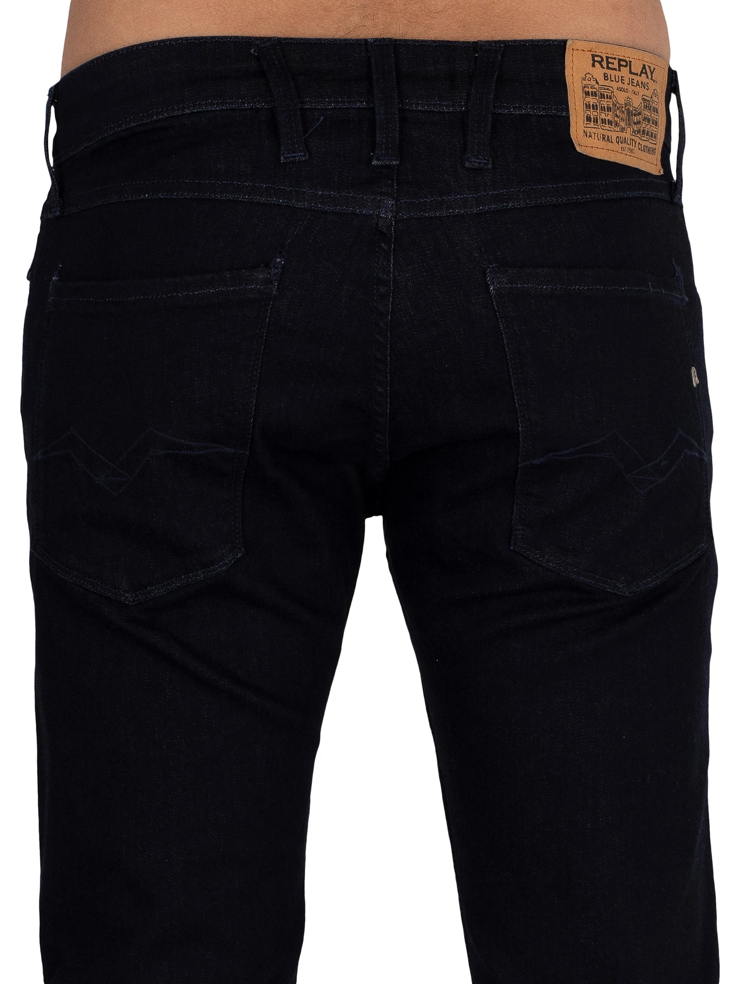 Replay Anbass Slim Jeans - Dark Indigo Blue 4 Replay Anbass Slim Jeans - Dark Indigo Blue - Image 4
