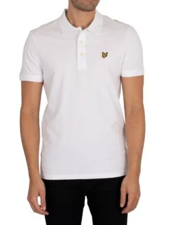 Lyle & Scott Organic Cotton Plain Polo Shirt - White