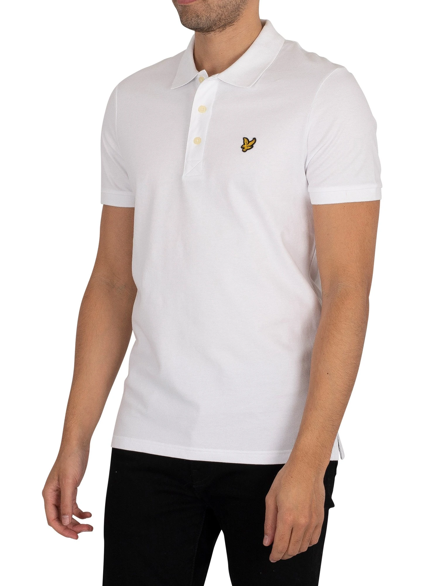 Lyle & Scott Organic Cotton Plain Polo Shirt - White 2 Lyle & Scott Organic Cotton Plain Polo Shirt - White - Image 2