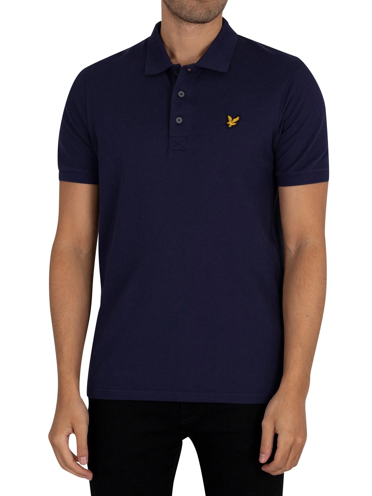 Lyle & Scott Organic Cotton Plain Polo Shirt - Navy 1 Lyle & Scott Organic Cotton Plain Polo Shirt - Navy