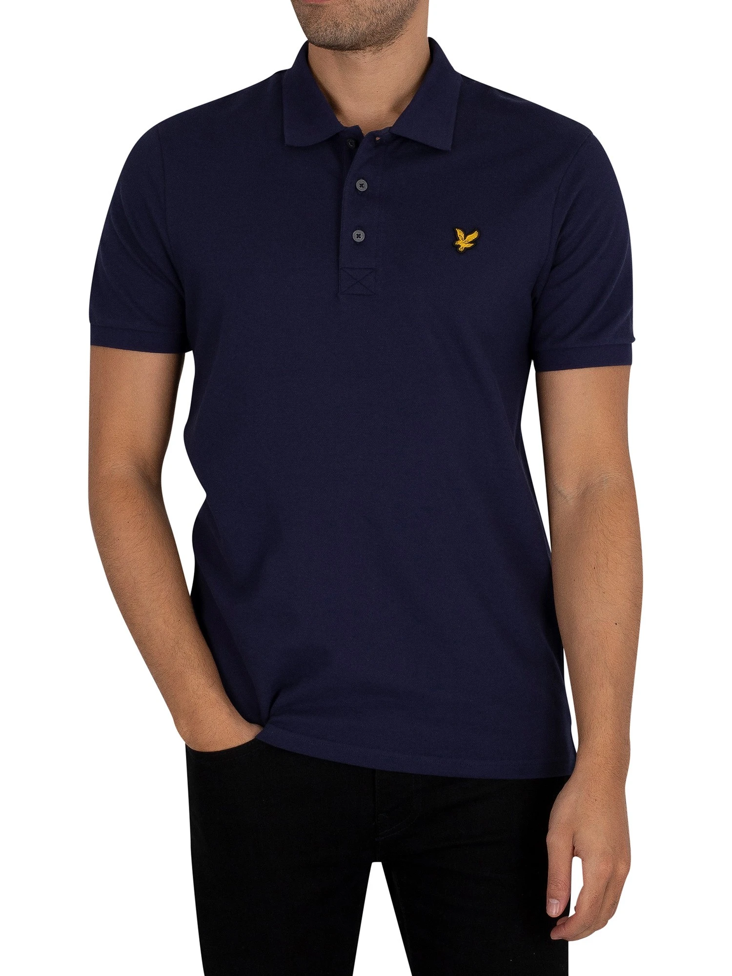 Lyle & Scott Organic Cotton Plain Polo Shirt - Navy 2 Lyle & Scott Organic Cotton Plain Polo Shirt - Navy - Image 2