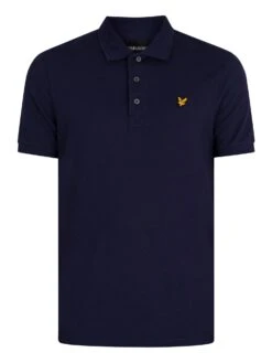 Lyle & Scott Organic Cotton Plain Polo Shirt - Navy 9 Lyle & Scott Organic Cotton Plain Polo Shirt - Navy -Standout Fashion Shop 42384e
