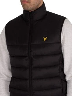 Lyle & Scott Wadded Zip Gilet - Jet Black -Standout Fashion Shop 42393d