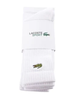 Lacoste Sport 3 Pack Socks - White -Standout Fashion Shop 42505i