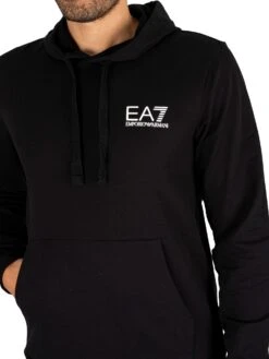 EA7 Sleeve Brand Pullover Hoodie - Black -Standout Fashion Shop 43088d 1