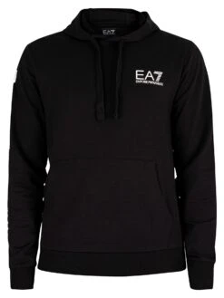 EA7 Sleeve Brand Pullover Hoodie - Black -Standout Fashion Shop 43088f 1