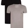 Emporio Armani 2 Pack Lounge V-Neck T-Shirt - Black/Grey