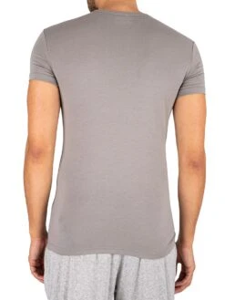 Emporio Armani 2 Pack Lounge V-Neck T-Shirt - Black/Grey -Standout Fashion Shop 43102d