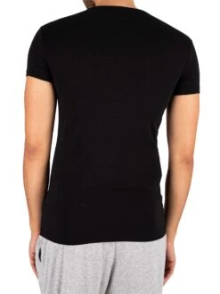 Emporio Armani 2 Pack Lounge V-Neck T-Shirt - Black/Grey -Standout Fashion Shop 43102j