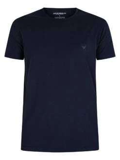 Emporio Armani 2 Pack Pure Cotton Lounge T-Shirts - Marine 11 Emporio Armani 2 Pack Pure Cotton Lounge T-Shirts - Marine -Standout Fashion Shop 43105f