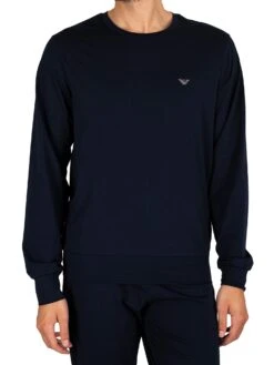 Emporio Armani Chest Logo Pyjama Set - Marine -Standout Fashion Shop 43120c