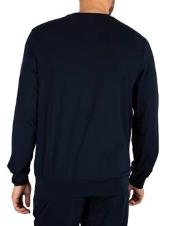 Emporio Armani Chest Logo Pyjama Set - Marine -Standout Fashion Shop 43120d