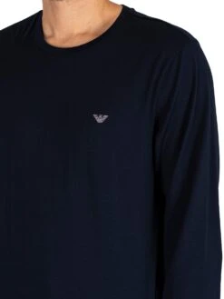 Emporio Armani Chest Logo Pyjama Set - Marine -Standout Fashion Shop 43120e