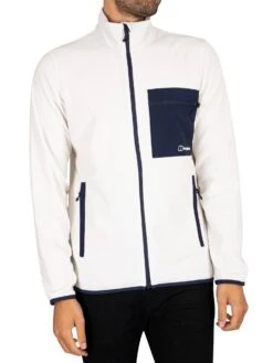 Berghaus Aslam Micro Fleece Jacket - Light Grey/Dark Blue