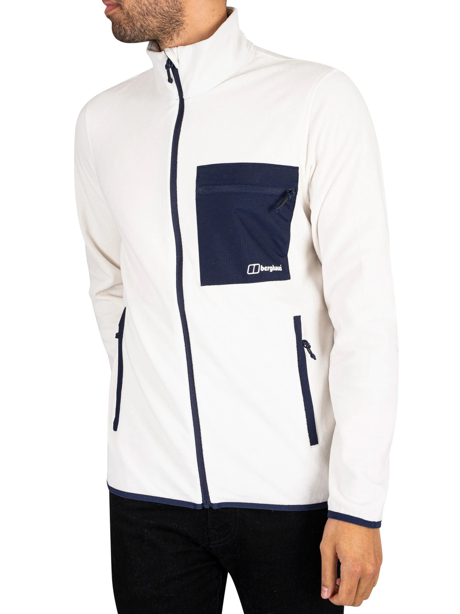 Berghaus Aslam Micro Fleece Jacket - Light Grey/Dark Blue 2 Berghaus Aslam Micro Fleece Jacket - Light Grey/Dark Blue - Image 2