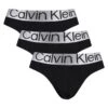 Calvin Klein 3 Pack Reconsidered Steel Hip Briefs - Black