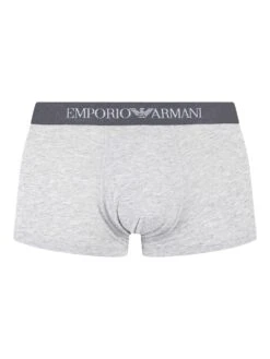 Emporio Armani 3 Pack Pure Cotton Trunks - Marine/Grey Melange/Black -Standout Fashion Shop 43506e
