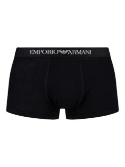 Emporio Armani 3 Pack Pure Cotton Trunks - Marine/Grey Melange/Black -Standout Fashion Shop 43506g