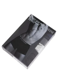 Emporio Armani 3 Pack Pure Cotton Trunks - Marine/Grey Melange/Black -Standout Fashion Shop 43506i