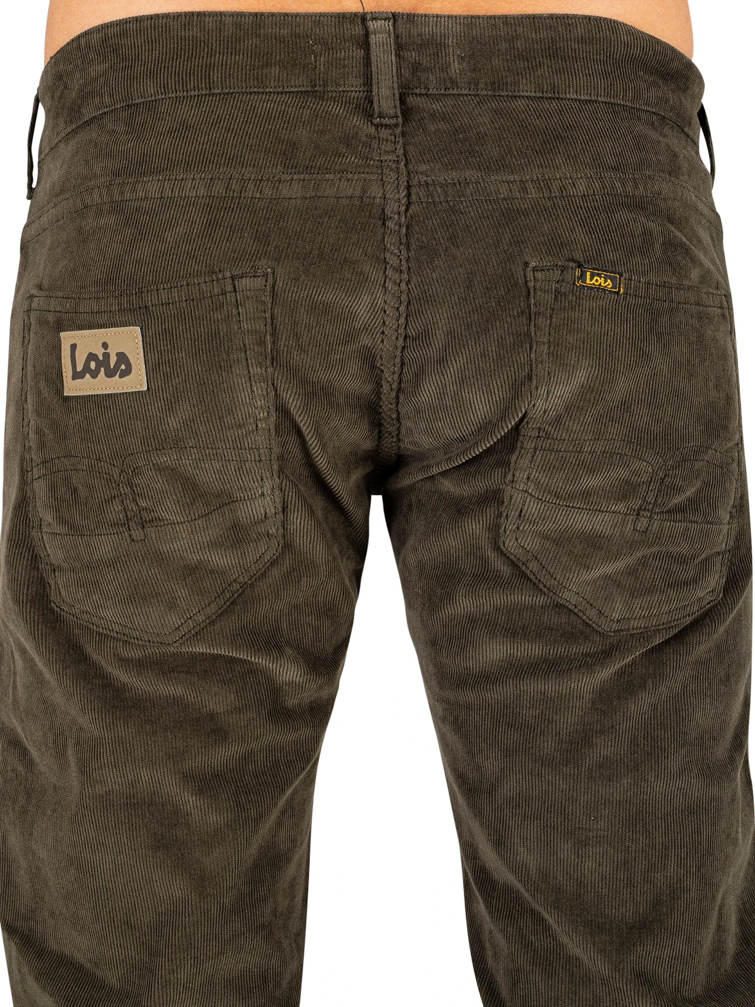 Lois Jeans Sierra Thin Corduroy Trousers - Green Olive 4 Lois Jeans Sierra Thin Corduroy Trousers - Green Olive - Image 4