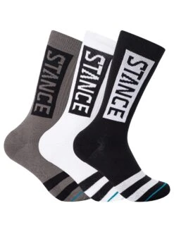 Stance 3 Pack The OG Socks - Black/White/Grey