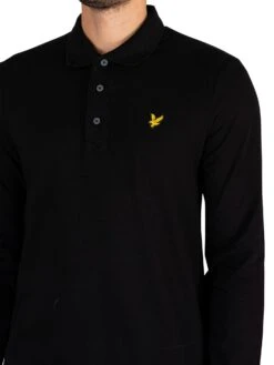 Lyle & Scott Longsleeved Polo Shirt - Jet Black 8 Lyle & Scott Longsleeved Polo Shirt - Jet Black -Standout Fashion Shop 43971d
