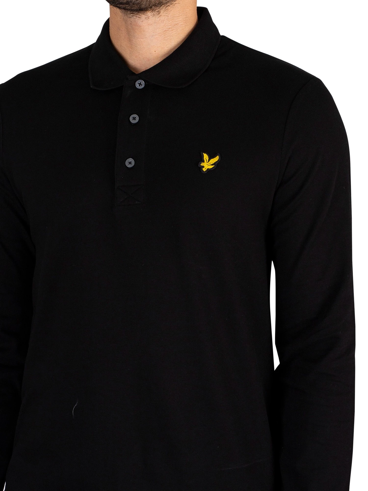 Lyle & Scott Longsleeved Polo Shirt - Jet Black 4 Lyle & Scott Longsleeved Polo Shirt - Jet Black - Image 4