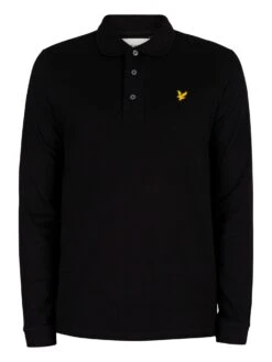 Lyle & Scott Longsleeved Polo Shirt - Jet Black 9 Lyle & Scott Longsleeved Polo Shirt - Jet Black -Standout Fashion Shop 43971e