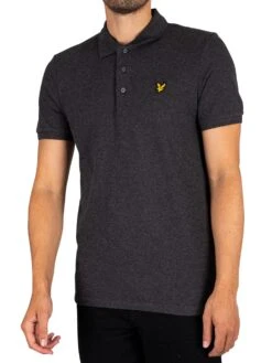 Lyle & Scott Plain Polo Shirt - Charcoal Marl