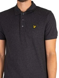 Lyle & Scott Plain Polo Shirt - Charcoal Marl -Standout Fashion Shop 43973d