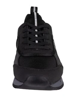 EA7 Side Logo Synthetic Trainers - Black -Standout Fashion Shop 44050d