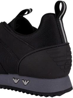 EA7 Side Logo Synthetic Trainers - Black -Standout Fashion Shop 44050i