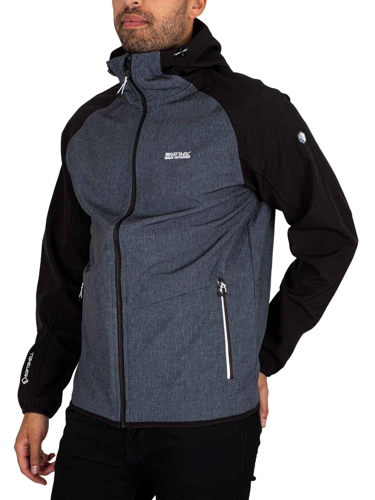 Regatta Arec III Softshell Jacket - Ash Marl/Black 2 Regatta Arec III Softshell Jacket - Ash Marl/Black - Image 2