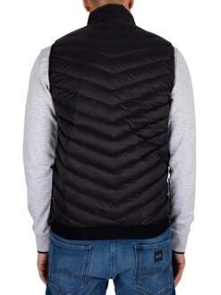 Armani Exchange Woven Down Gilet - Black/Melange Grey -Standout Fashion Shop 44435c