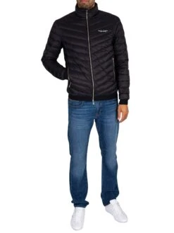 Armani Exchange Woven Down Jacket - Black/Melange Grey -Standout Fashion Shop 44436f