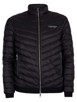 Armani Exchange Woven Down Jacket - Black/Melange Grey -Standout Fashion Shop 44436g