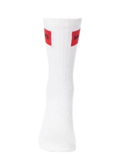 HUGO 2 Pack Rib Logo Socks - White -Standout Fashion Shop 44525e 1