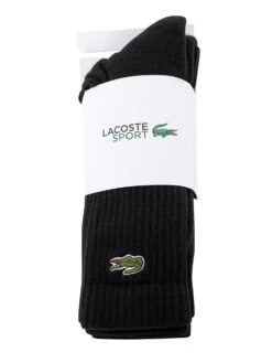 Lacoste 3 Pack Sport Socks - Black -Standout Fashion Shop 44529h