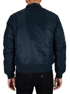 Schott Removable Badge Bomber Jacket - Navy -Standout Fashion Shop 44587d