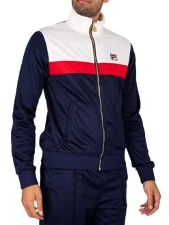 Fila Nash Colourblock Track Jacket - Navy/Egret/Red