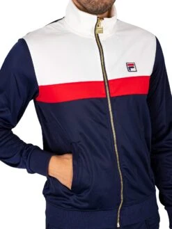 Fila Nash Colourblock Track Jacket - Navy/Egret/Red -Standout Fashion Shop 44696d