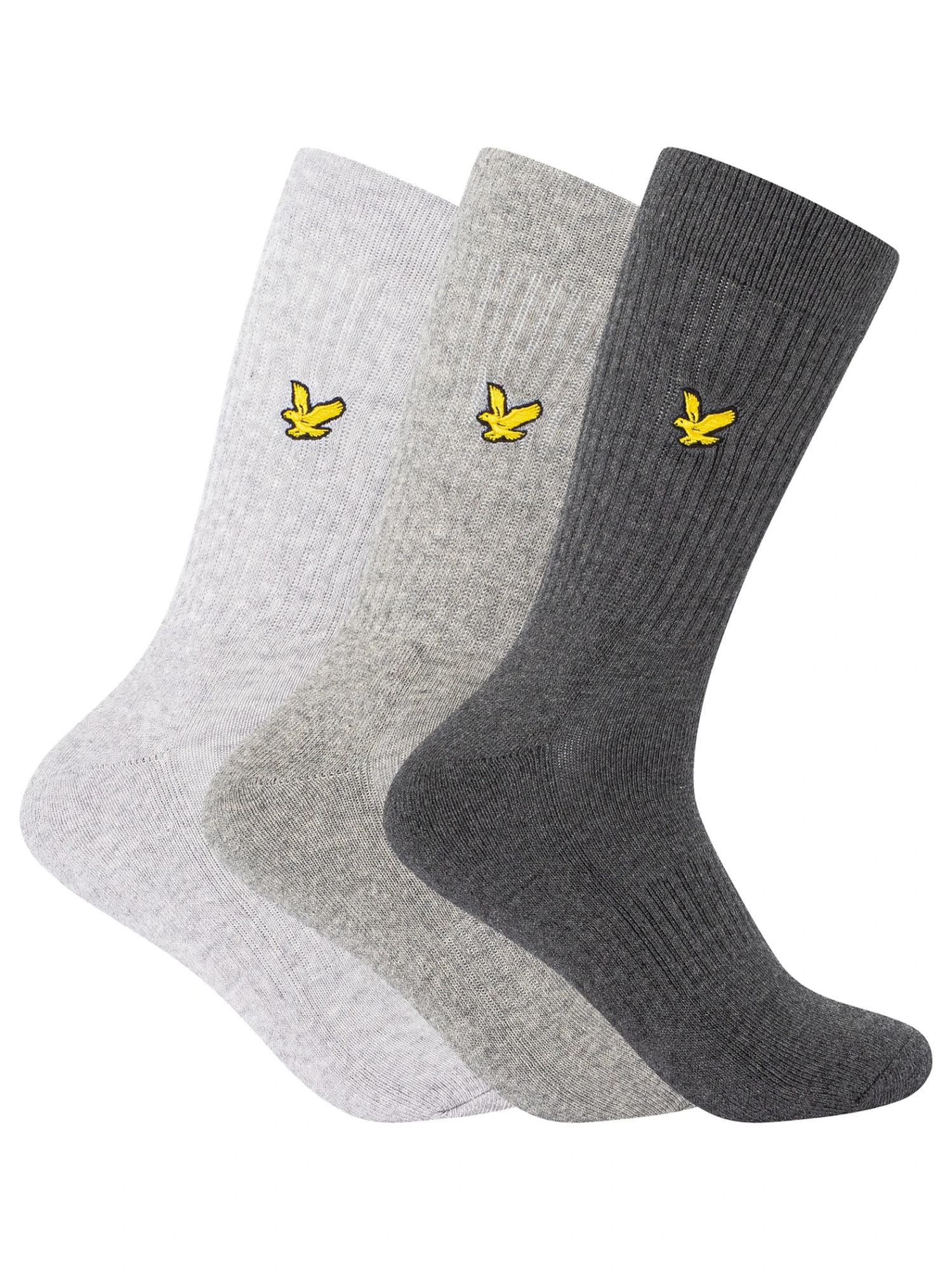 Lyle & Scott 3 Pack Hamilton Sport Socks - Dark Grey/Grey/Light Grey 1 Lyle & Scott 3 Pack Hamilton Sport Socks - Dark Grey/Grey/Light Grey