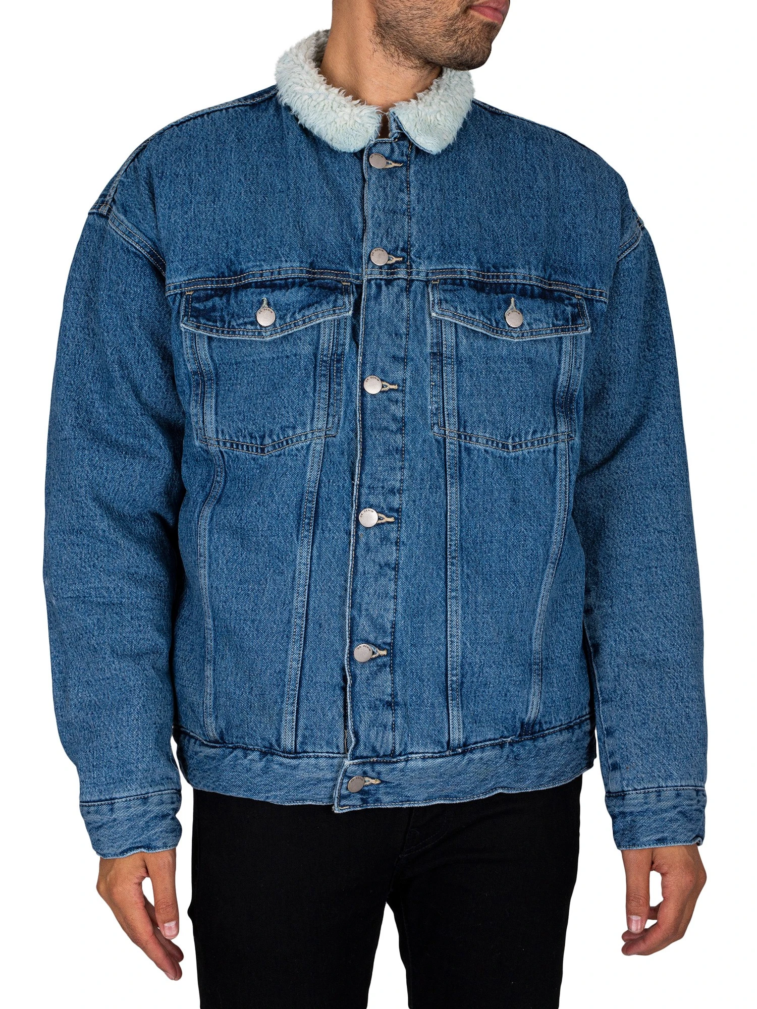 Dr. Denim Eno Pile Denim Jacket - Blue Jay Mid Retro 1 Dr. Denim Eno Pile Denim Jacket - Blue Jay Mid Retro