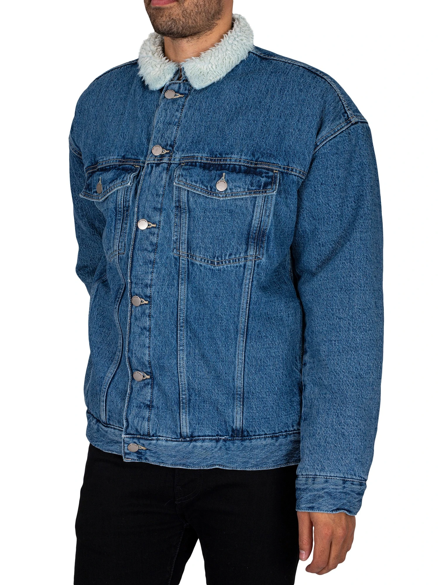 Dr. Denim Eno Pile Denim Jacket - Blue Jay Mid Retro 2 Dr. Denim Eno Pile Denim Jacket - Blue Jay Mid Retro - Image 2