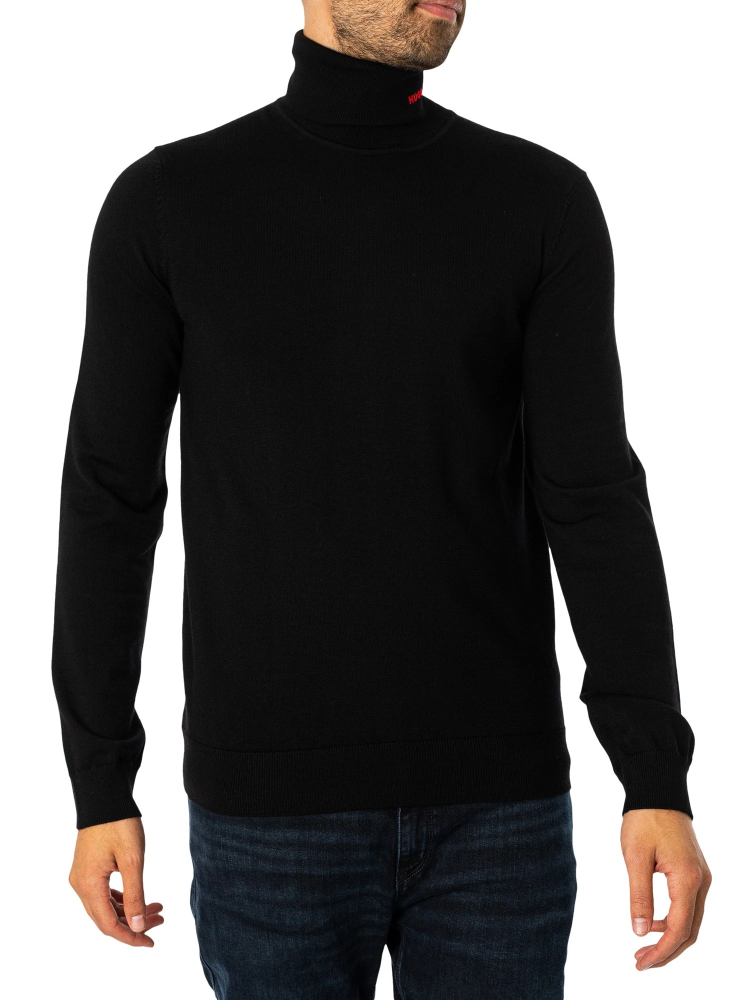 HUGO San Thomas Collar Knit - Black 1 HUGO San Thomas Collar Knit - Black