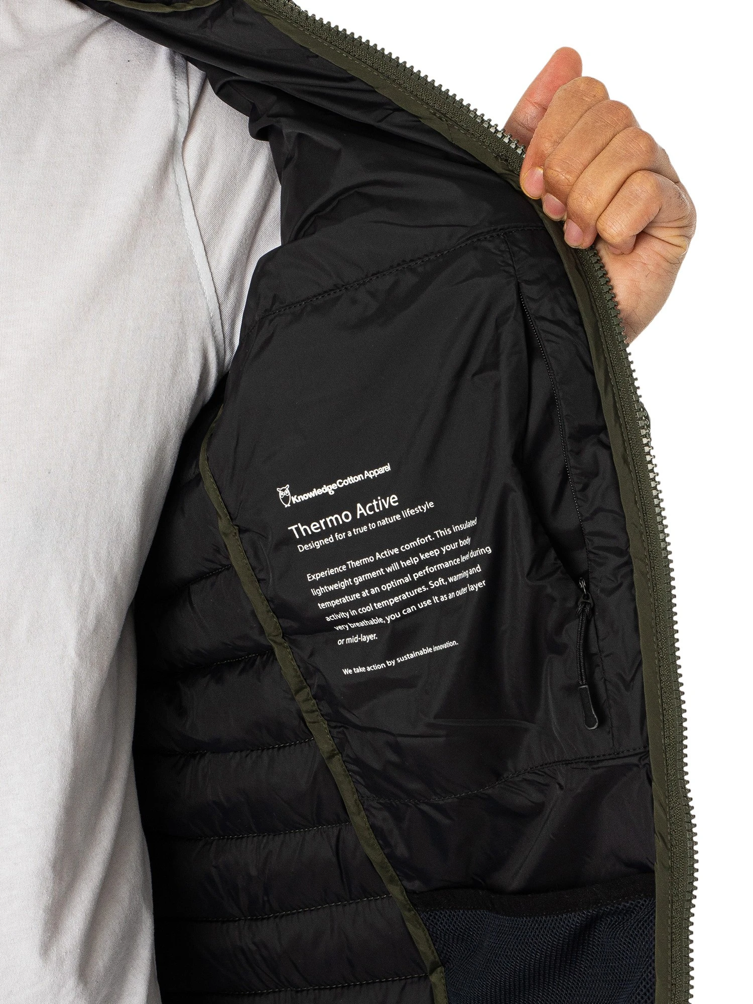 KnowledgeCotton Apparel Repreve Rib Stop Quilted Jacket - Forrest Night 5 KnowledgeCotton Apparel Repreve Rib Stop Quilted Jacket - Forrest Night - Image 5