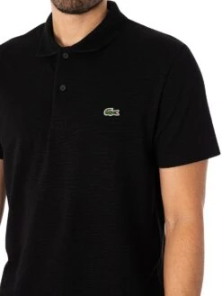 Lacoste Logo Regular Polo Shirt - Black -Standout Fashion Shop 45524d