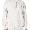 Calvin Klein Lounge Quarter Zip Sweatshirt - Snow Heather