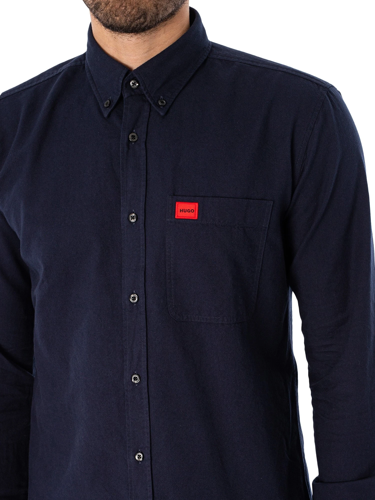 HUGO Evito Casual Slim Shirt - Dark Blue 4 HUGO Evito Casual Slim Shirt - Dark Blue - Image 4